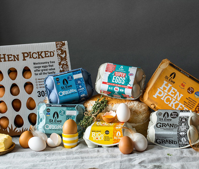 St Ewe Eggs packaging design