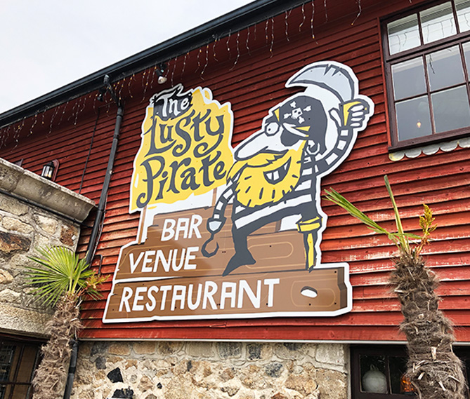 lusty pirate restaurant Charlestown - Signs and signage